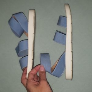 Baby blue elastic ankle strap sandals sz8